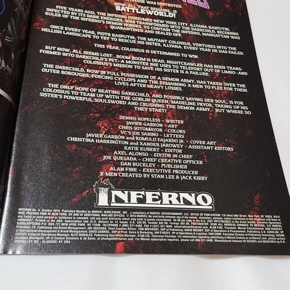 Inferno 4 Marvel Comics 2015 VF/NM Secret Wars Battleworld X-Men - Picture 4 of 14
